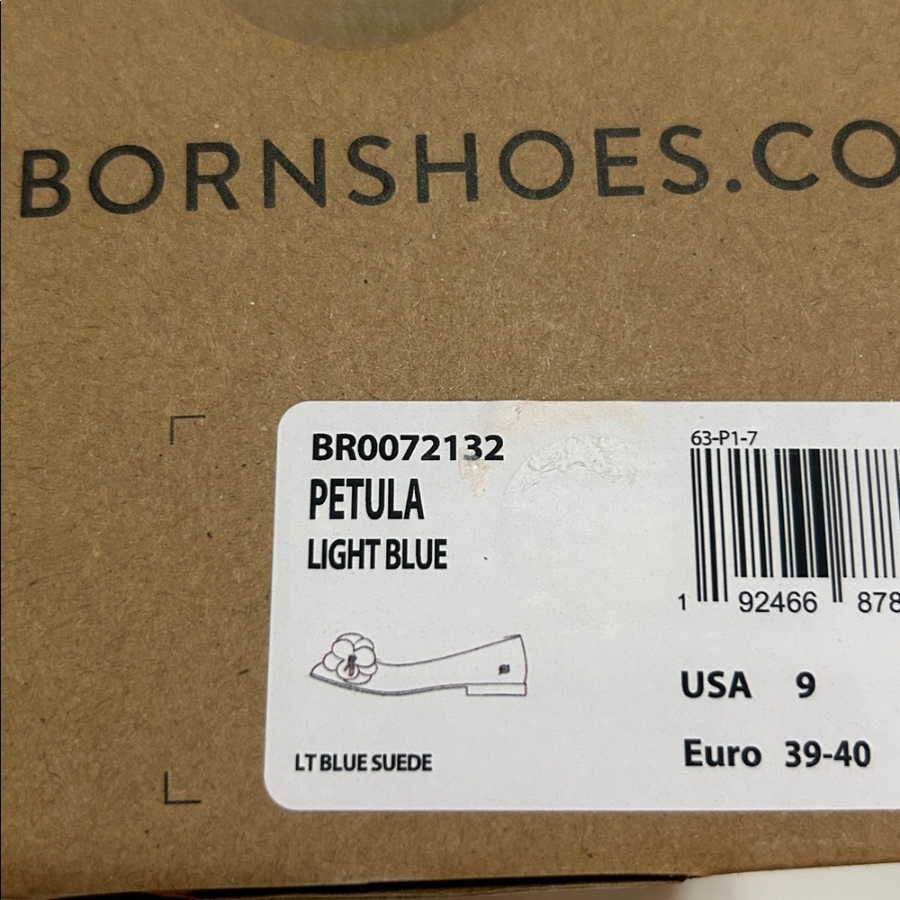 Born Petula Light Blue Floral Suede Flats size 9 NIB - Picture 6 of 6